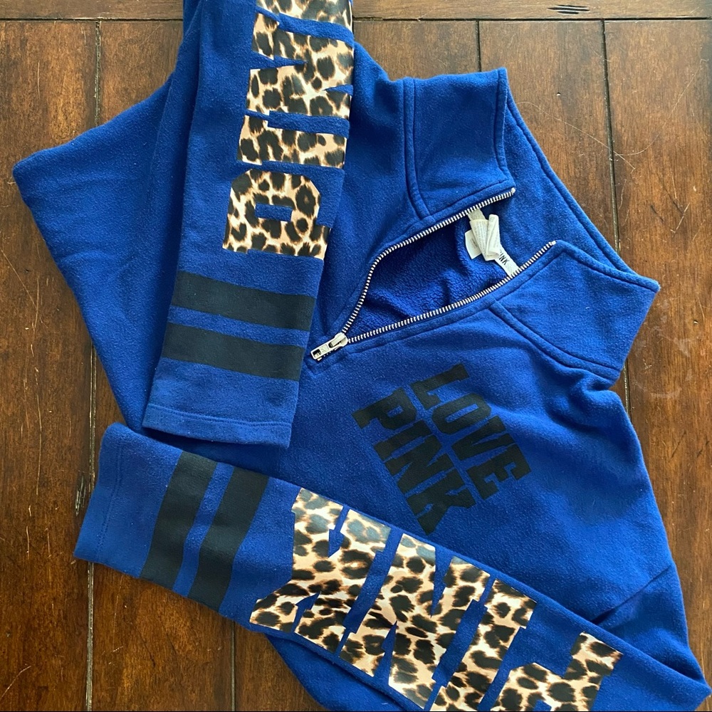 Victoria’s Secret Pink Leopard logo Pullover